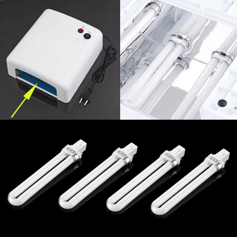 4Pcs 9W Professional Curing UV Gel Lamp Nail Art Dryer Tube Lighting | Красота и здоровье