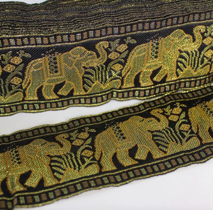 Лента кружевная жаккардовая 5 ярдов с вышивкой слона Плетеный тканый - купить по