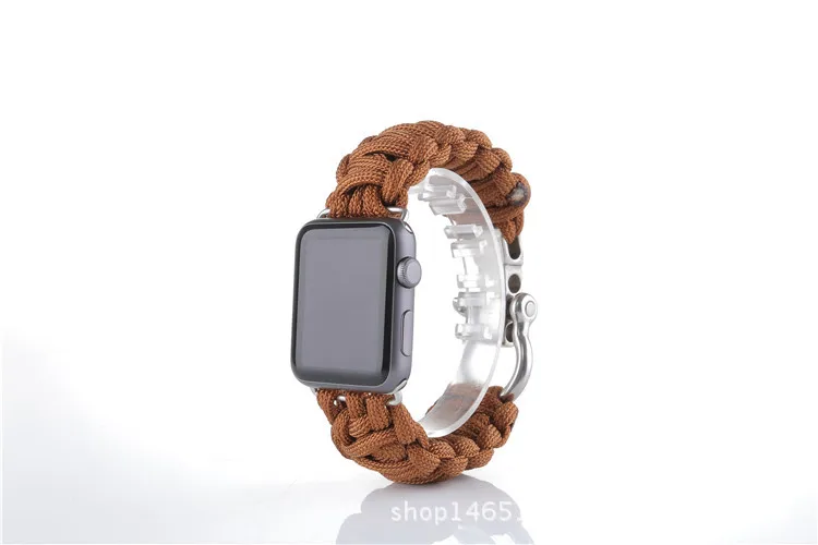 38/42 мм наручных часов iWatch, ремешок с адаптеры для сим-карт нейлоновая веревка выживание, браслет, ремешок для наручных часов, Повседневное Спортивная Apple часы-ремешки Армейский зеленый