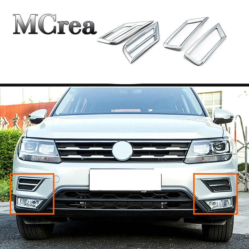 MCrea авто для Volkswagen Tiguan 2 Mk2 2018 VW 2017 Чехлы фар Противотуманные фары лампы ABS рамка