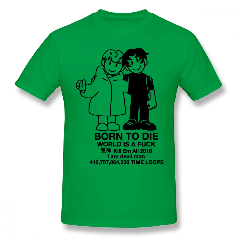 Devilman crybaby Camisetas Rock Мужская футболка с короткими рукавами, хлопковая Футболка с круглым вырезом для мужчин размера плюс, топ на заказ - Цвет: Зеленый