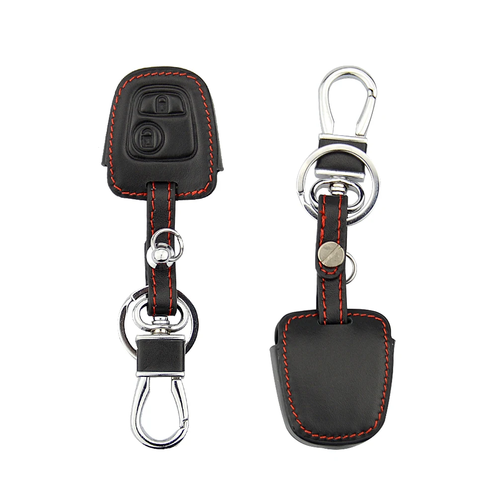 Чехол для автомобильных ключей OkeyTech кожаный чехол с 2 кнопками Citroen c4 c5 Berlingo Picasso