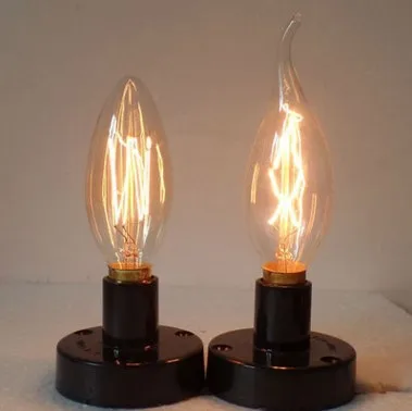 2 шт. C35 40W 220V E14 лампада Edison лампа-бомбилья Винтаж лампы светильник в форме свечи