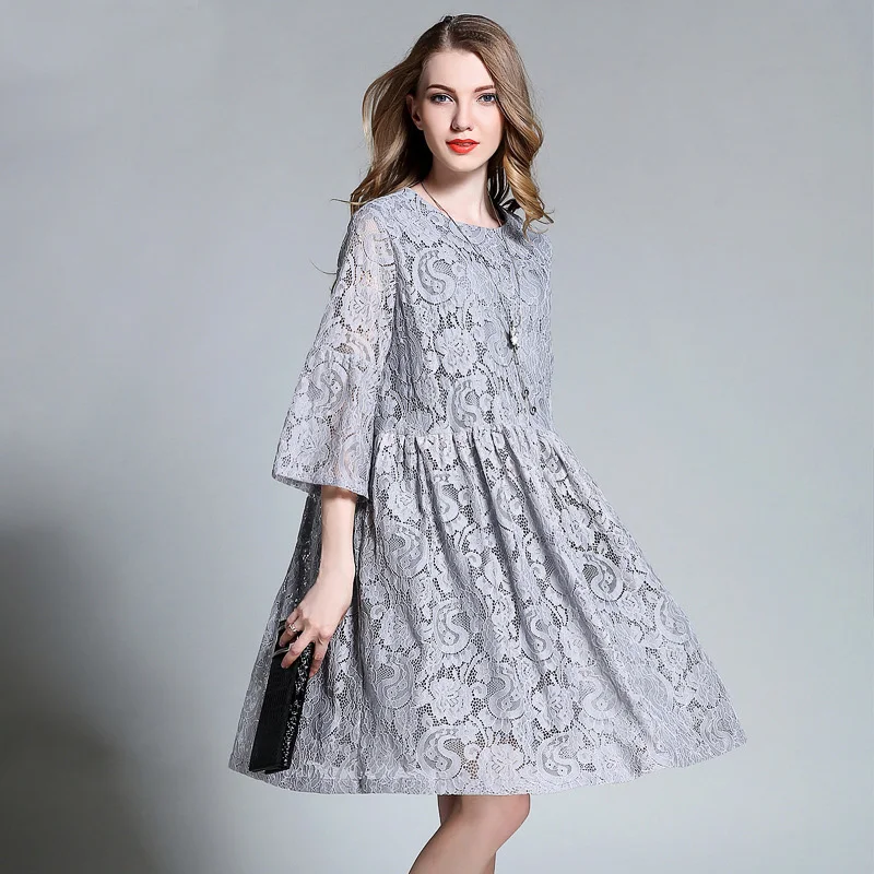 Vestidos Весна Осень женское модное сексуальное летнее платье свободное кружевное