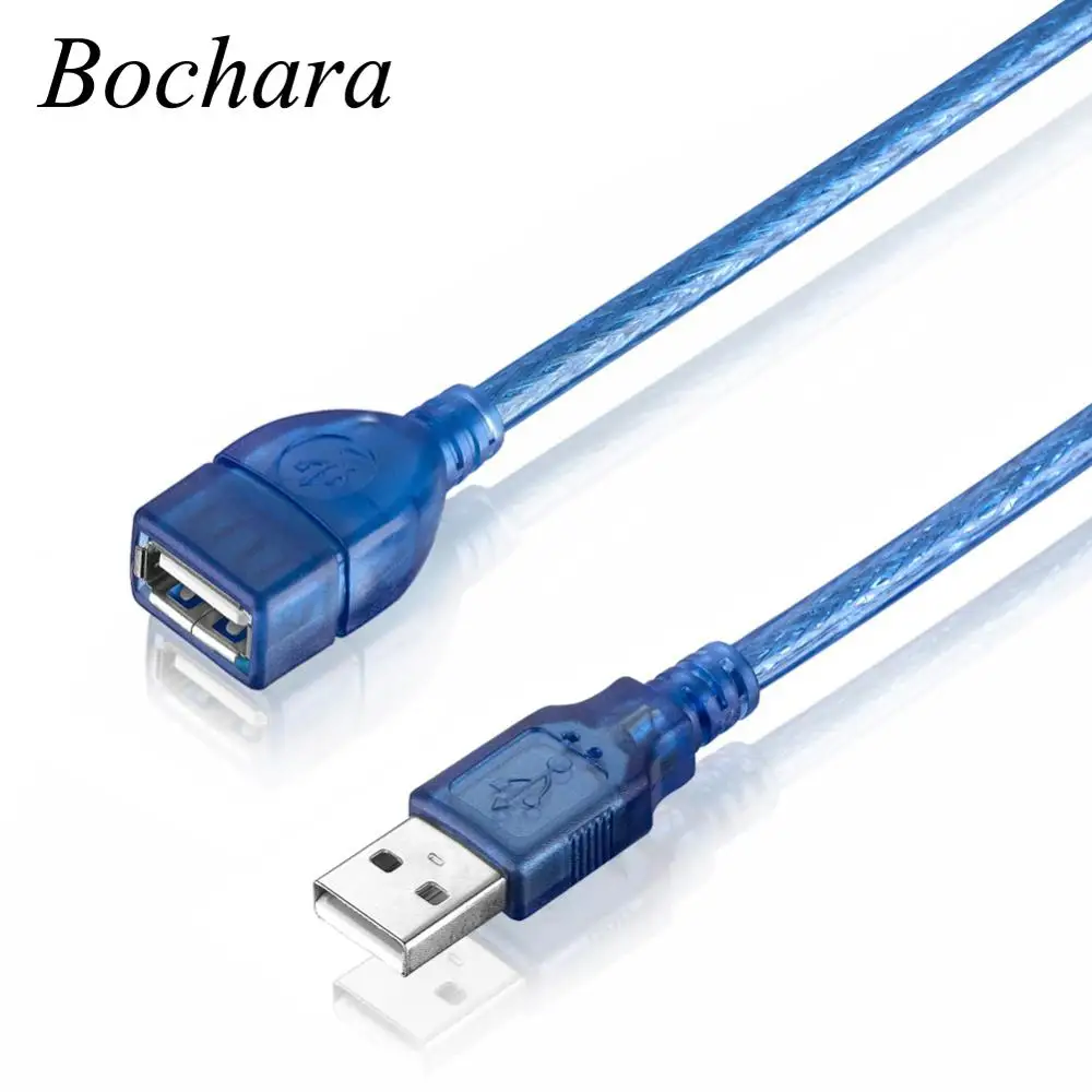 Bochara USB 2 0 Удлинительный кабель штекер гнездо M/F двойное экранирование (фольга +