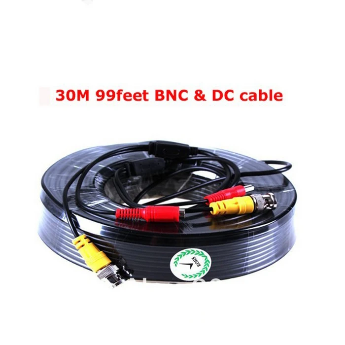 Система видеонаблюдения BNC 30 м 99 футов Кабель питания Видео Plug and Play для камеры