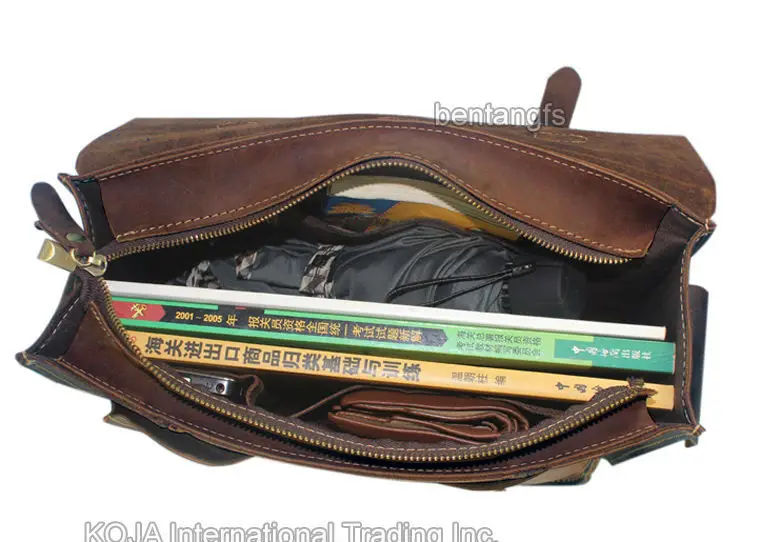 2020 Vintage Crazy horse Leather Men Messenger Bags genuine leather shoulder bags men crossbody bag Handbag toe Briefcase M201# |
