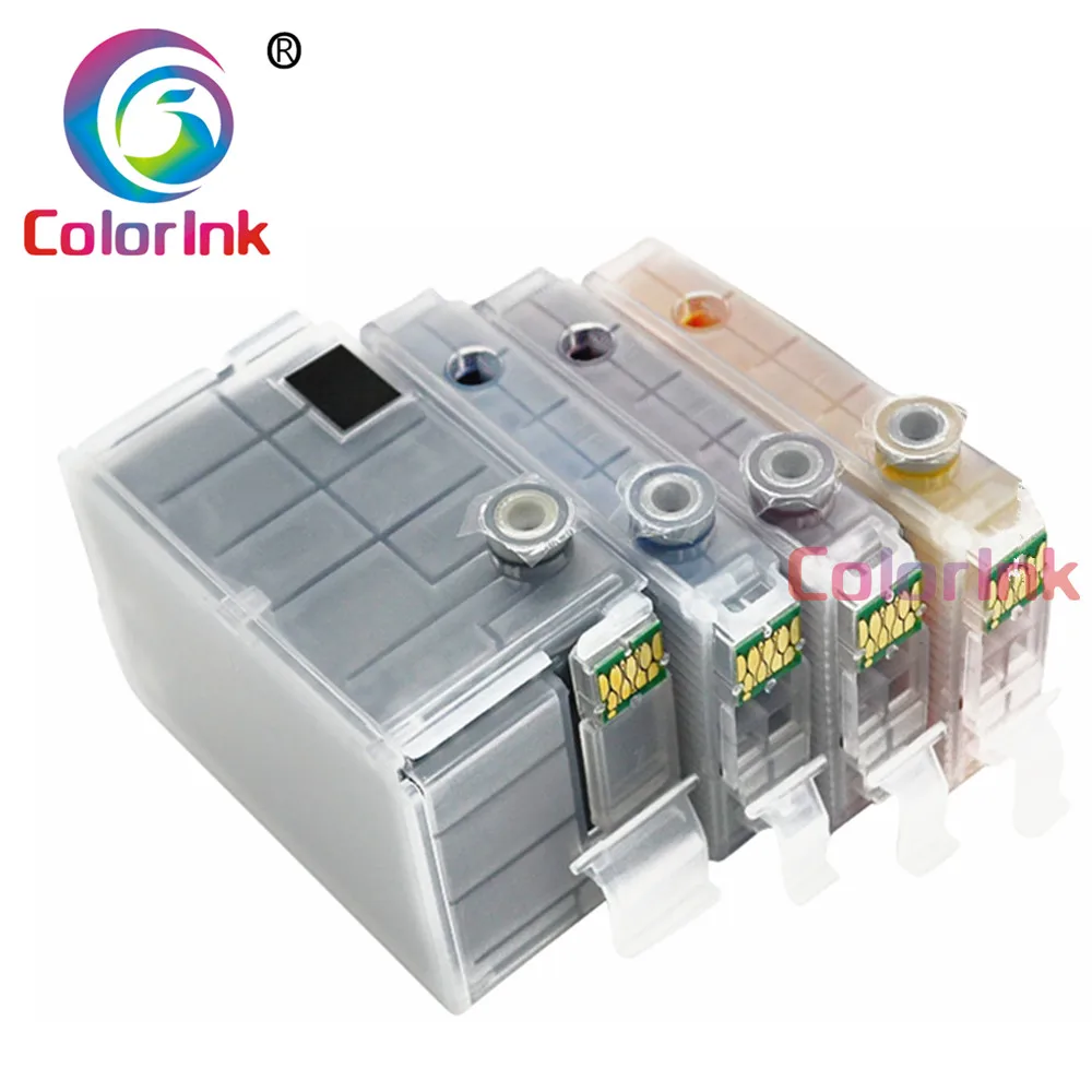 ColorInk 4 упаковки легко Заправляемый картридж T1881 T1882 T1883 T1884 для принтера Epson WorkForce WF