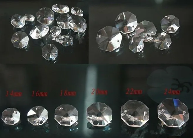 900 шт 18 мм прозрачный кристалл восьмиугольное стекло бусины цепь для люстры части