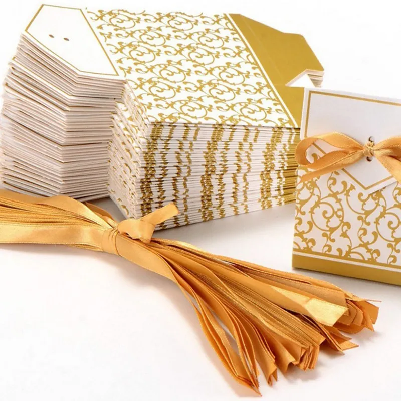 50 шт./лот золотые свадебные подарочные коробки для конфет|wedding favors|wedding favors goldwedding