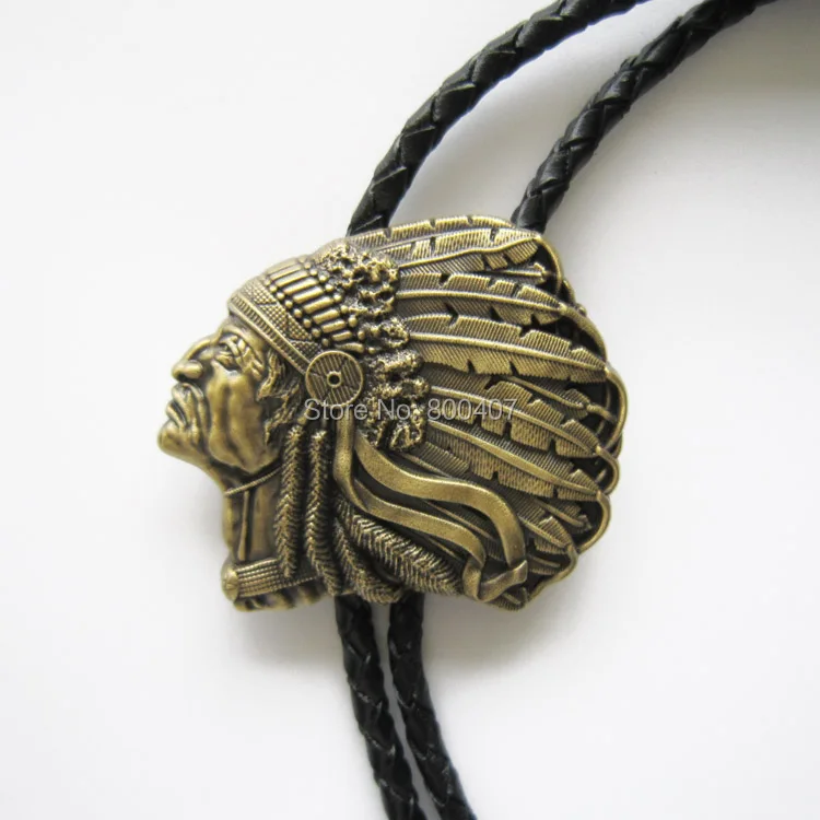 

Wholesale Retail Bolo Tie Vintage Bronze Plated Chief Bolo Tie Factory Direct Free Shipping BOLOTIE-WT073AB