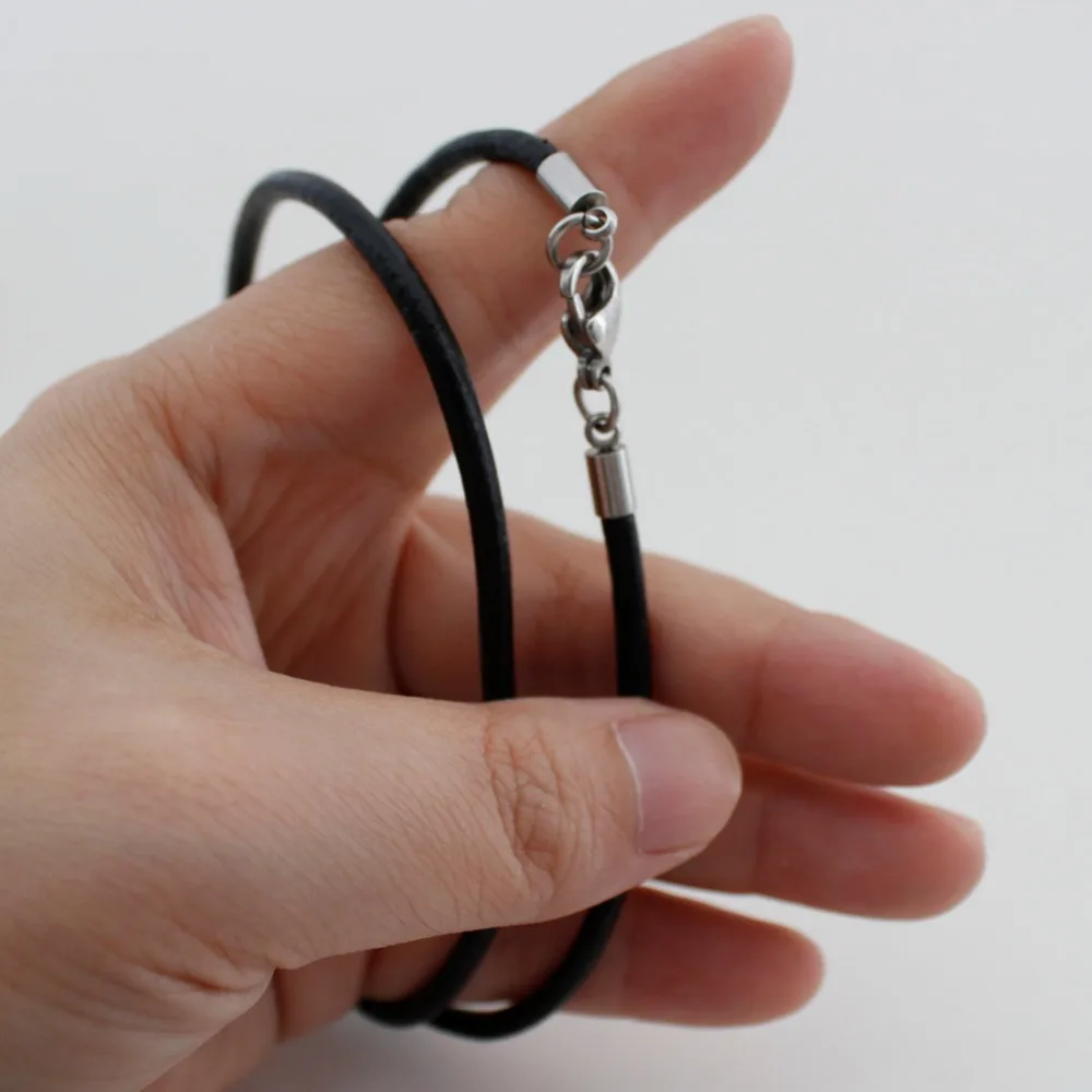 Кожаное ожерелье шнурок из нержавеющей стали мужская и женская мода унисекс