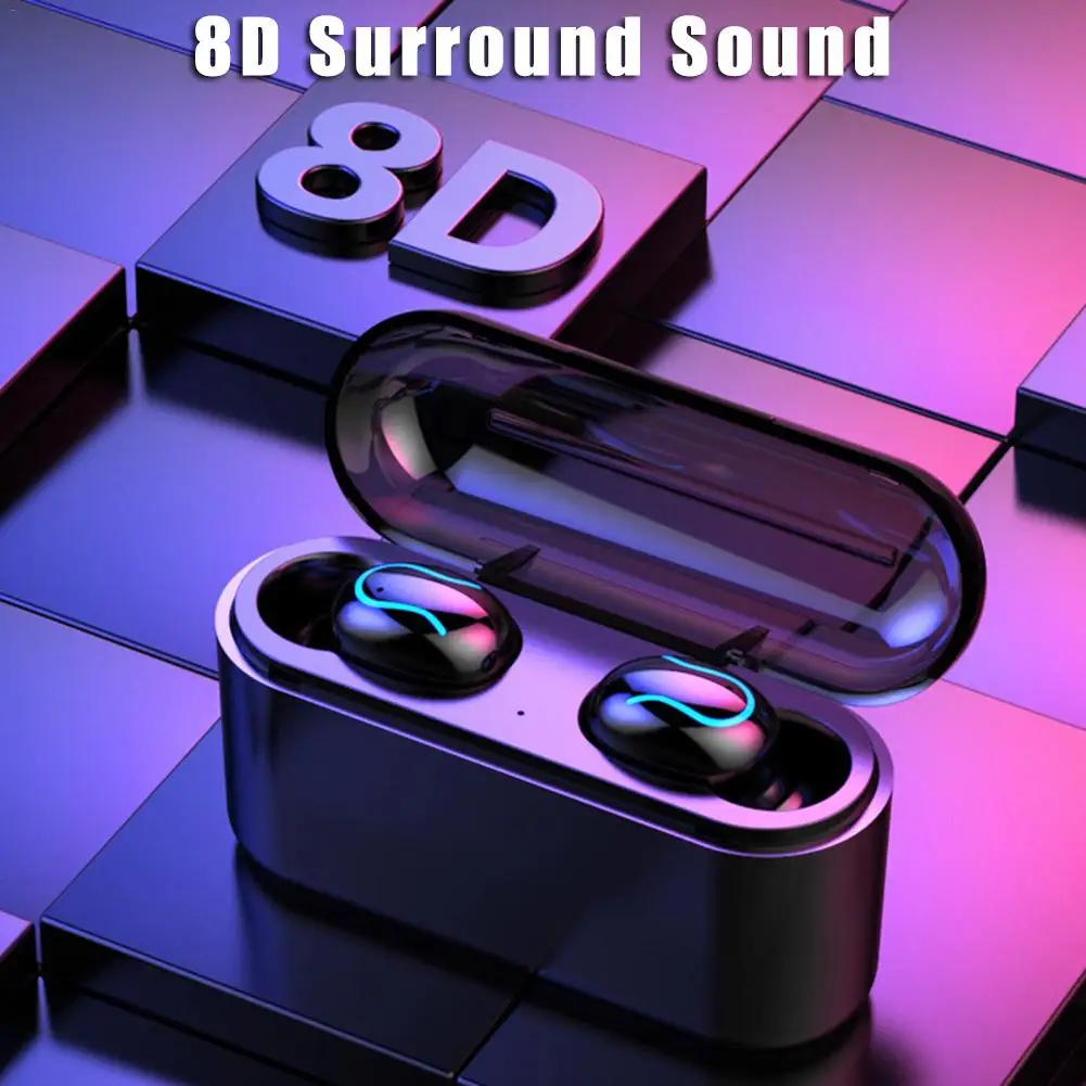 Q32 TWS беспроводные наушники Bluetooth 5,0 беспроводные наушники 8D стерео гарнитура с зарядным устройством 3500 мАч Спортивная bluetooth-гарнитура