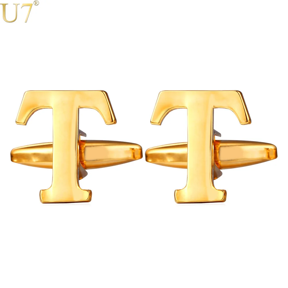 U7 Алфавит Т Запонки Для Мужчин Ювелирные Изделия Оптом Кнопки На Рубашке С