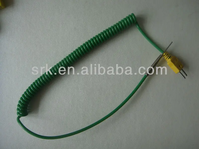 Пружинный шнур с короткой термопарой типа K и Миниатюрный разъем China Post