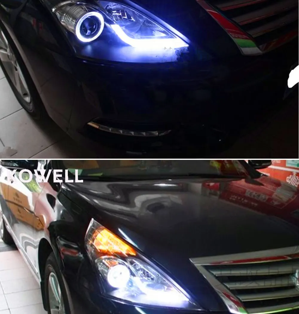 KOWELL автомобильный Стайлинг для Nissan Teana фары 2008-2012 Teana светодиодные фары drl H7 hid Q5 Биксеноновые линзы ближнего света