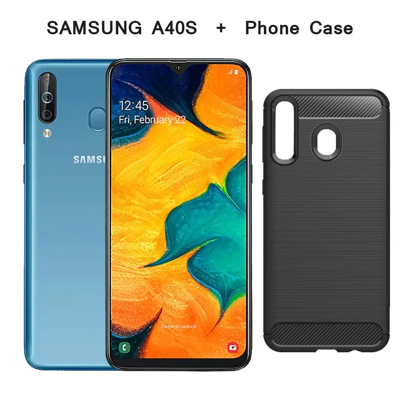 Смартфон samsung Galaxy A40s, 4G LTE, Android, 6,4 дюймов, четыре ядра, 6 ГБ, 64 ГБ, 5000 мАч, супер-быстрая зарядка, разблокировка лица, мобильный телефон - Цвет: With TPU Case