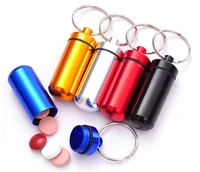 2000 pcslot waterproof pill case drug micro metal aluminum pill box color mix keychain pill holder