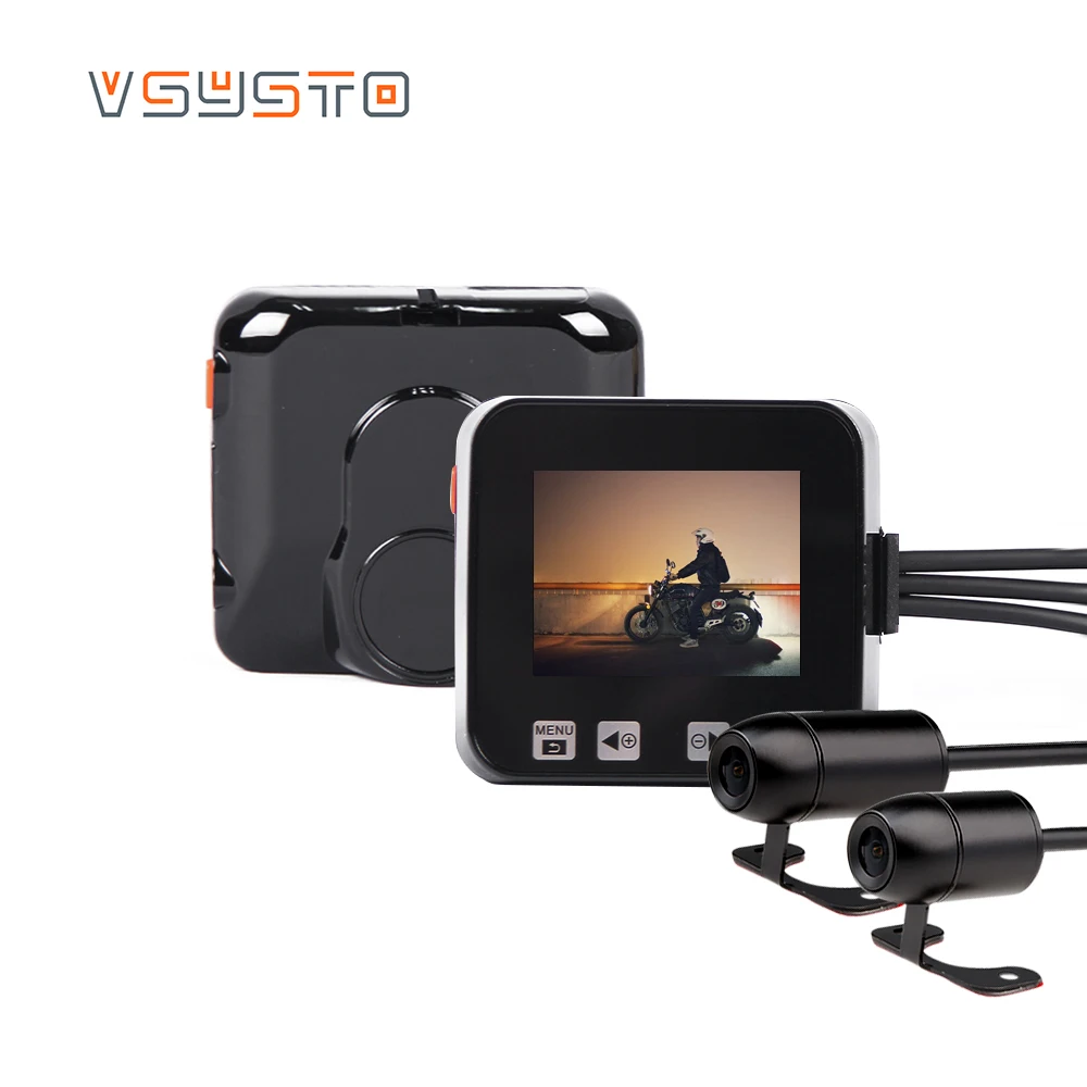 VSYSTO NEWEST 2CH V6 WIFI 720P HD resolution motorcycle DVR support GPS tracker cycle recording vehicle dash cam | Автомобили и