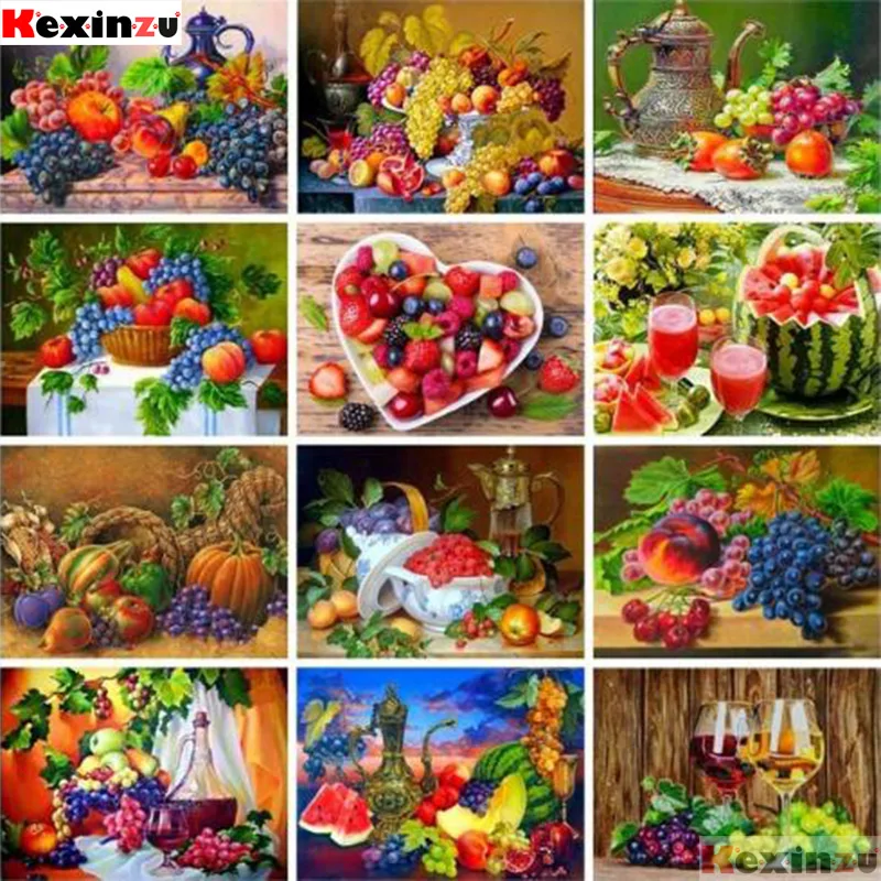 Алмазная картина kexinzu сделай сам фрукты цветочный рисунок полная выкладка