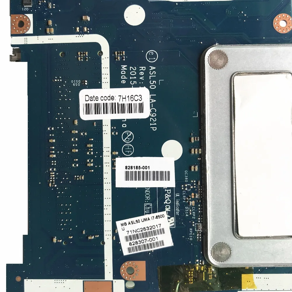 Материнская плата для ноутбука HP 15-AC Series 828185-001 828307-001 ASL50 LA-C921P с процессором SR2EZ