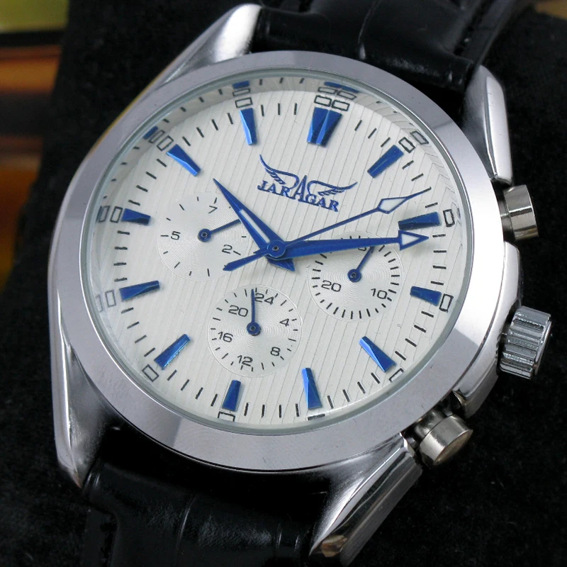 2018 роскошные классические механические часы черный ремешок из натуральной кожи