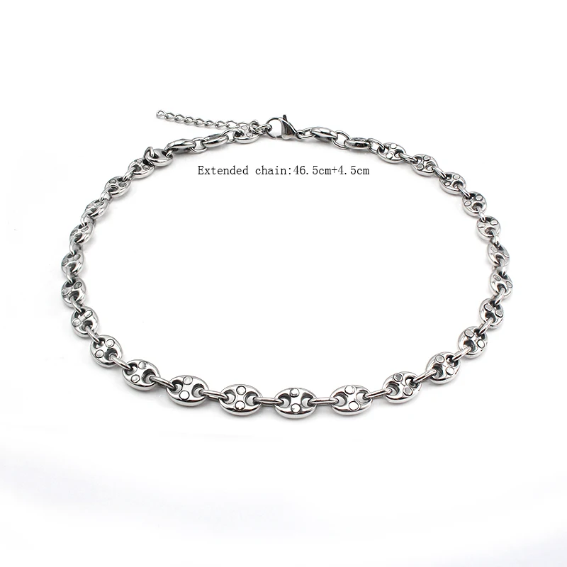 Women 316L stainless steel magnetic necklace health for women female 2017 new design 9mm width link jewelry |
