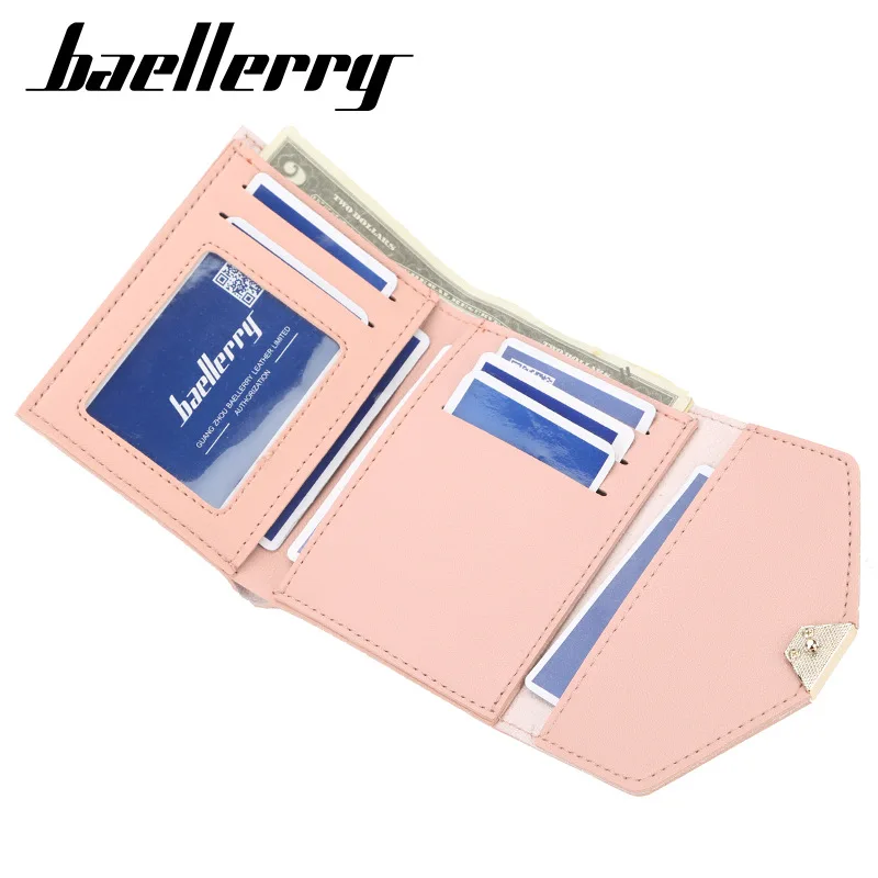 Модный кожаный кошелек Baellerry для женщин Дамский короткий бумажник с кредитницей