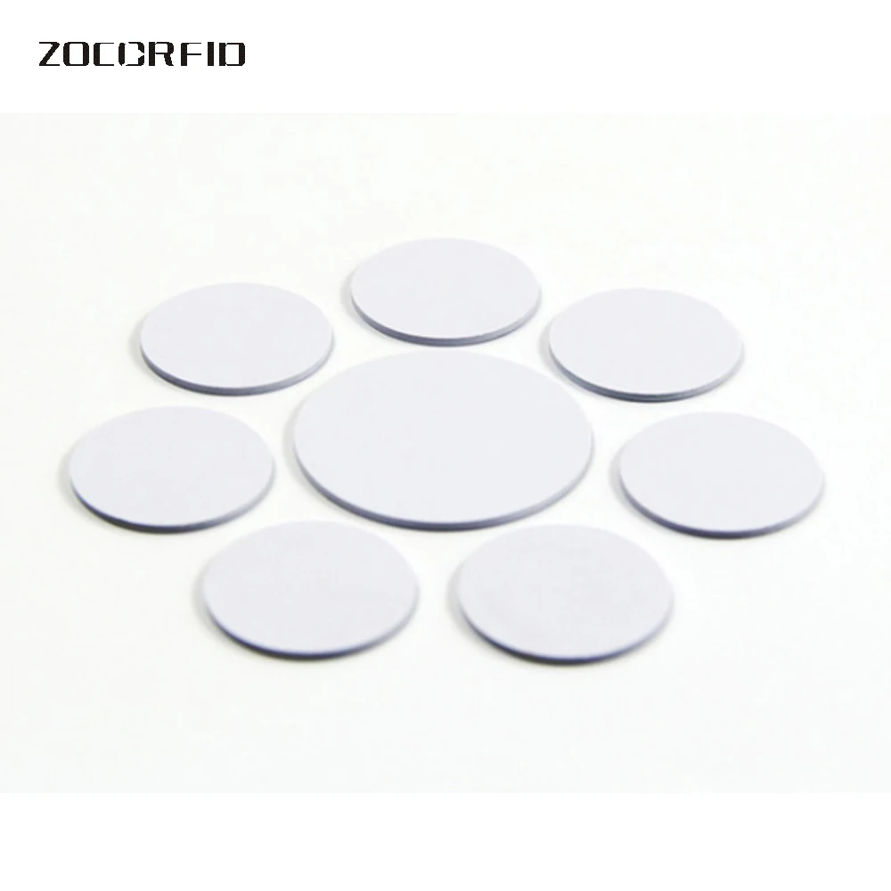 10pcs/lot 13.56MHZ/125KHZ  RFID Coin tag 30/25/20mm diameter coil ultra thin slim NFC coin tag images - 6