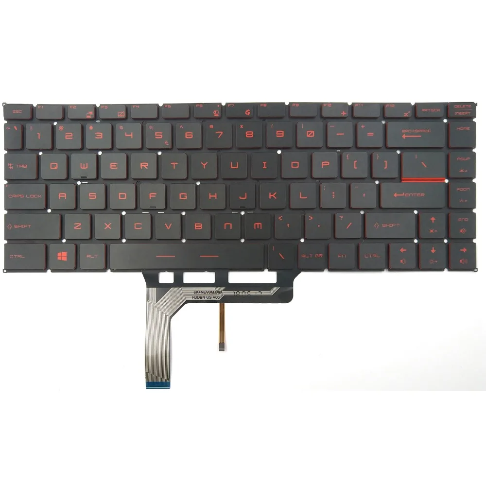Новая клавиатура для ноутбука MSI GS65 Stealth 8SE 8SF 8SG Thin 8RE 8RF GS65VR MS 16Q2 US Black с красной
