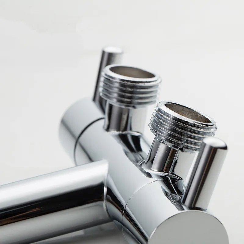 

Free shipping chrome finish wall mounted copper bidets faucet 3 holes double handles toilet bidets angle valve G1/2 A41