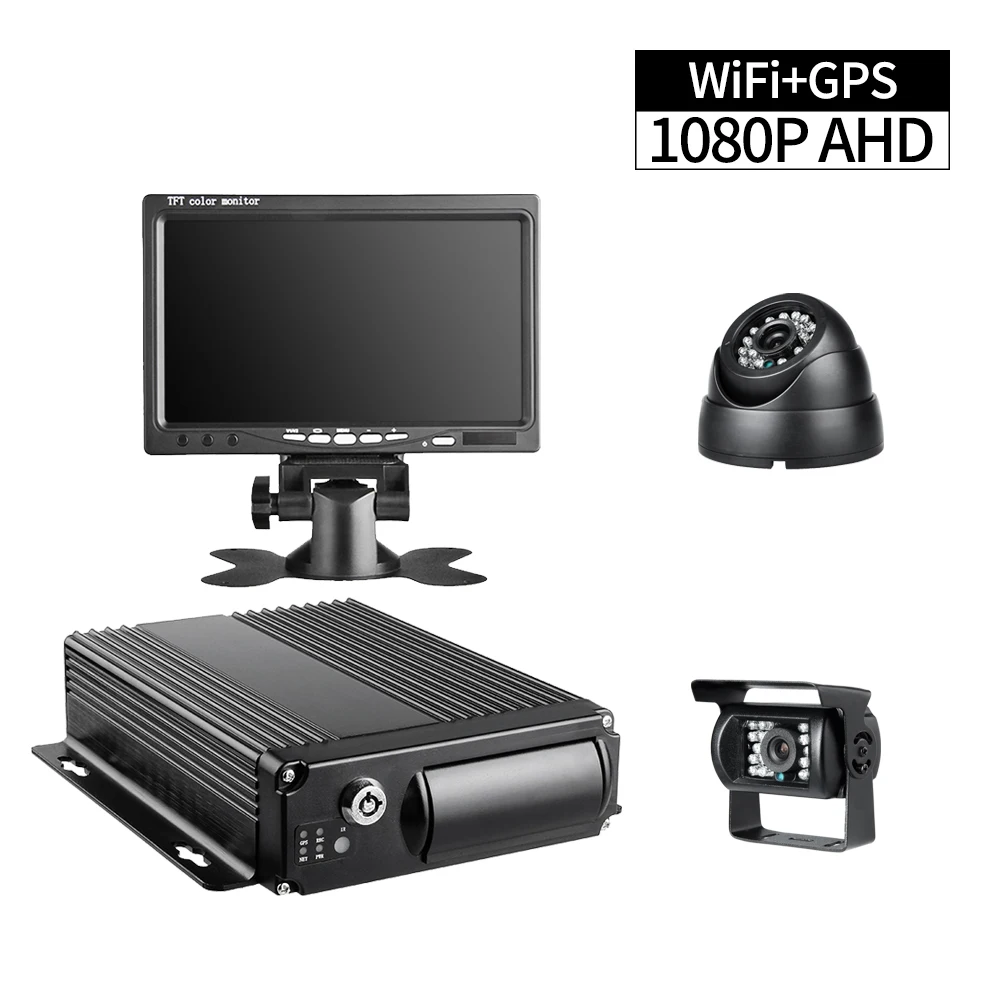 1080P WiFi GPS Автомобильный видеорегистратор 4ch SD MDVR с AHD 2.0MP купольная камера заднего