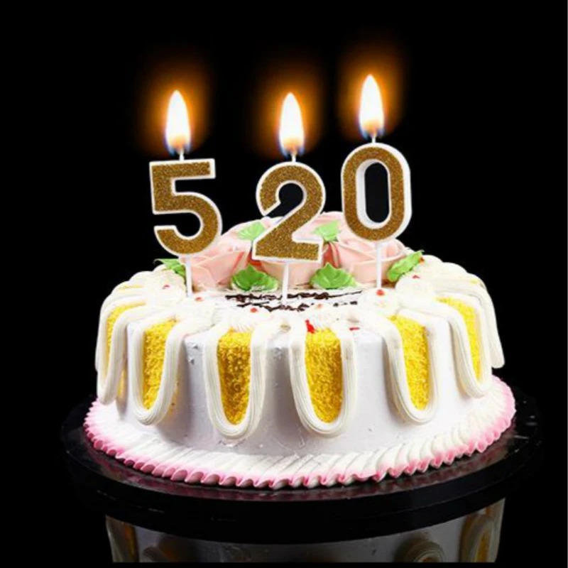 1 шт. золотистые красные цифры свечи для торта капкейков детей день рождения| |