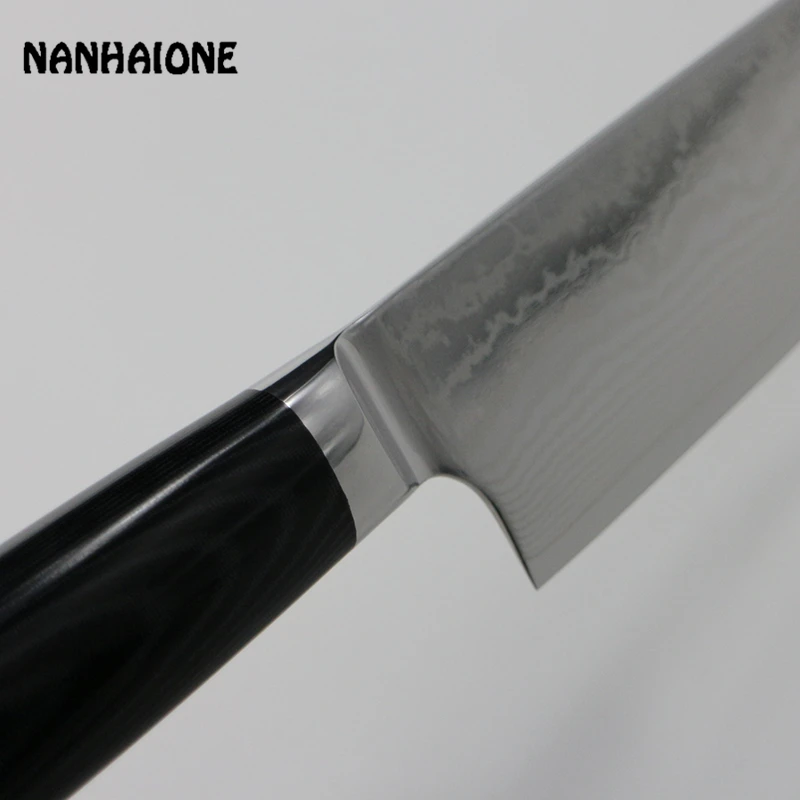 NANHAIONE Высокое качество 8 дюймов нож шеф повара 67 дамасский ручка для мяса кухонные