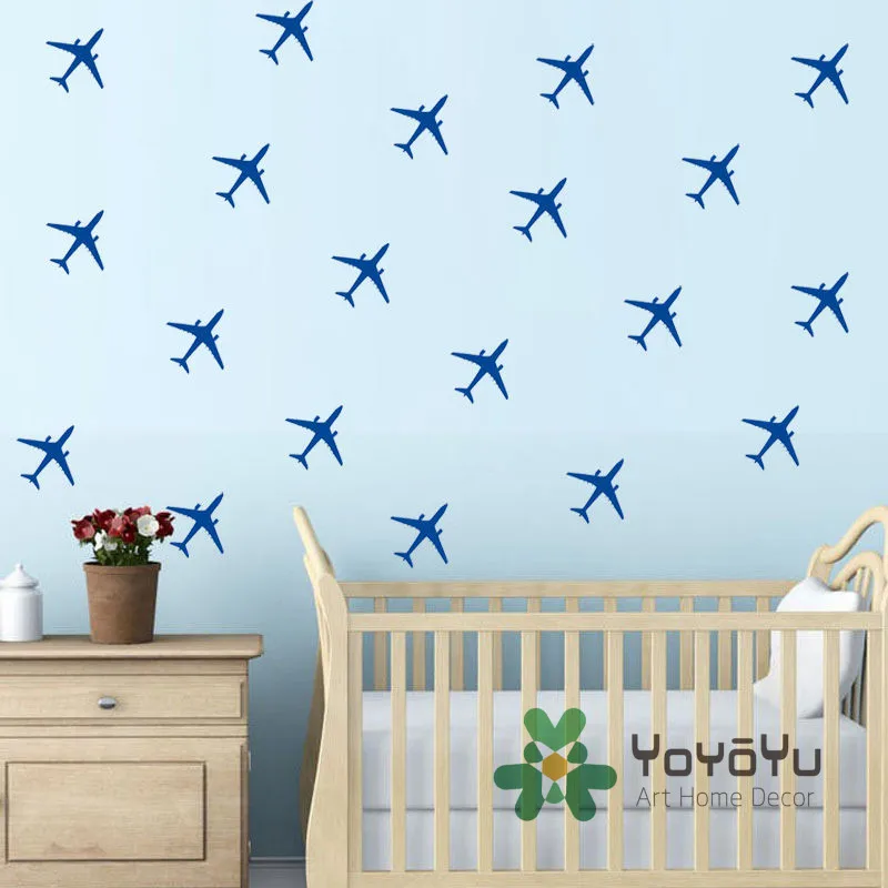 Set Of 20 PCS Little Air Planes Wall Decal Boys Room DIY Removable Sticker Kids Nursery Bedroom Home Decor Poster NY-125 | Дом и сад