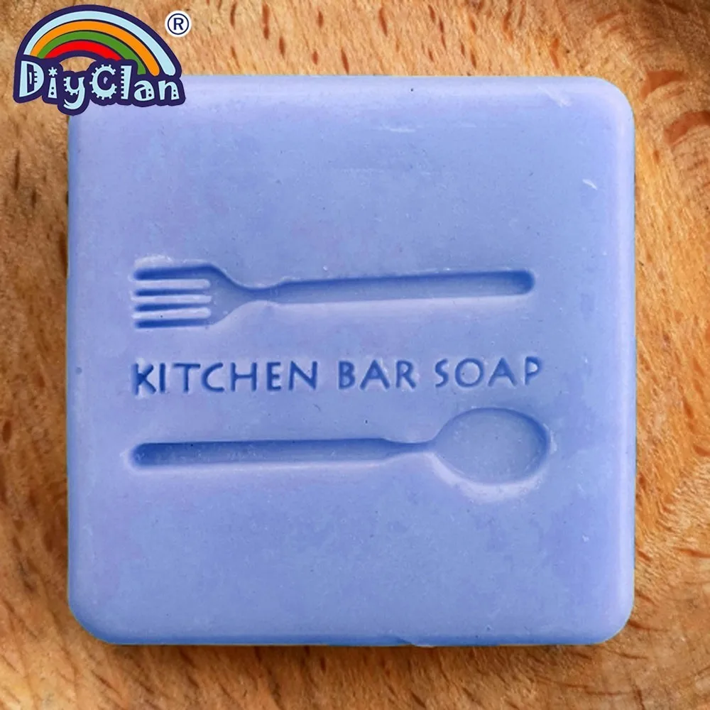 Вилка ложка Кухня Бар мыло штамп прозрачный Diy Натуральное органическое стекло ручная работа производство мыла с ручкой акриловое уплотнение на заказ