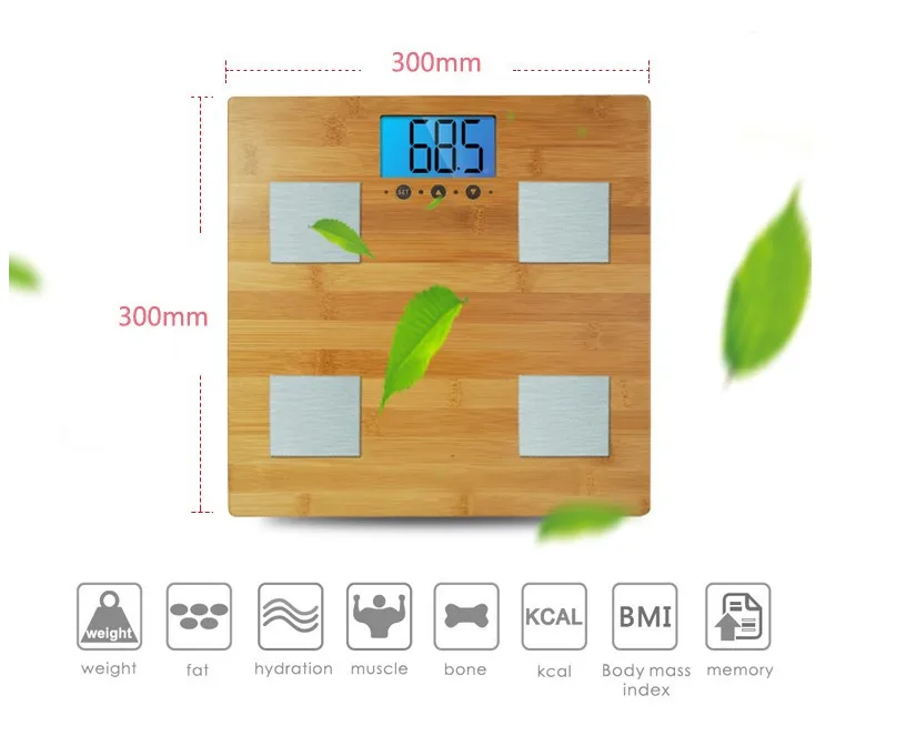 ONEZILI измеряет вес жира в теле массы костей экологический бамбуковый анализатор