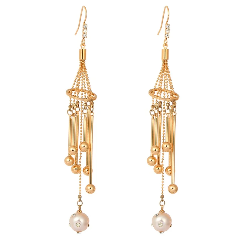 Женские серьги подвески с жемчужными кристаллами|dangle long earrings|long drop earringslong earrings |