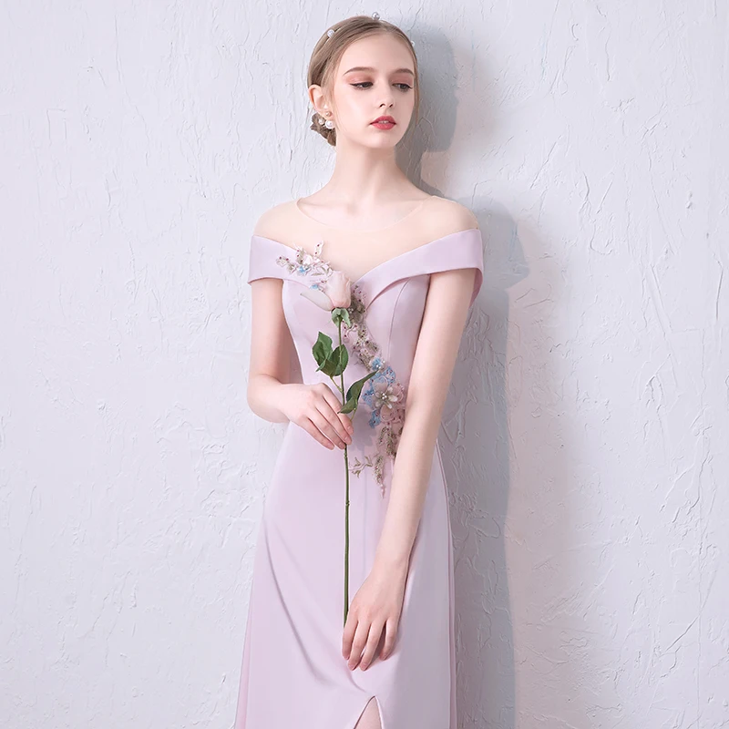 Женское вечернее платье SSYFashion розовое с коротким рукавом и | Свадьбы торжества