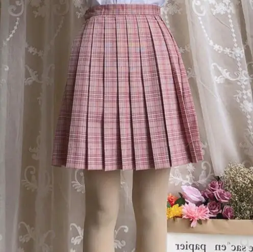 SKIRT Женская клетчатая юбка в стиле Лолиты Harajuku Kawaii милые полосатые юбки милые школьные JK униформы Saia Faldas юбка Лолиты JKG1014 - Цвет: SKIRT