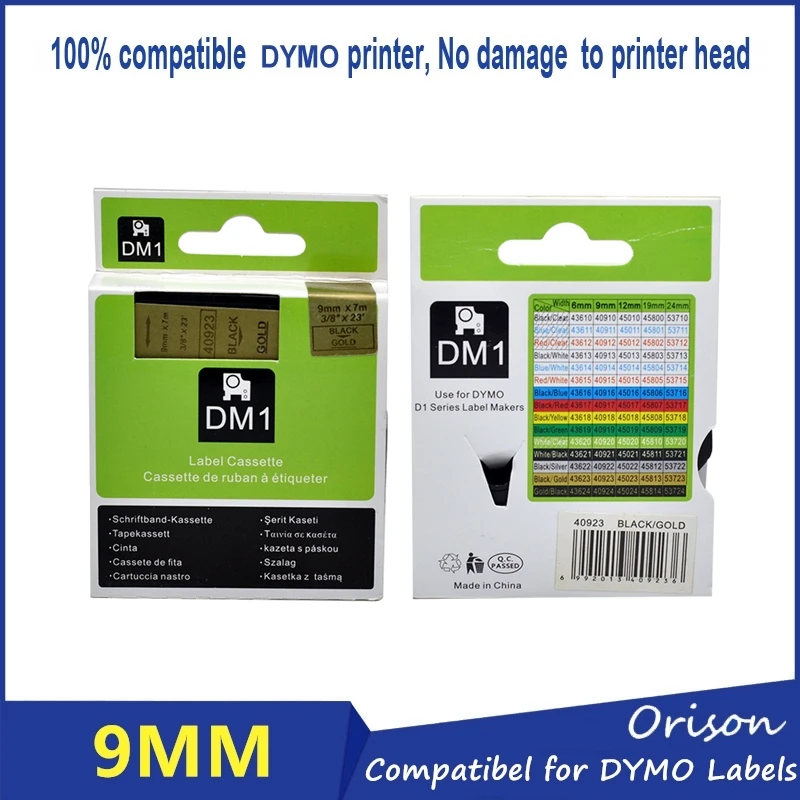 2 шт. Dymo 40923 черный на gold label Клейкие ленты совместимый для DYMO D1 принтер этикеток