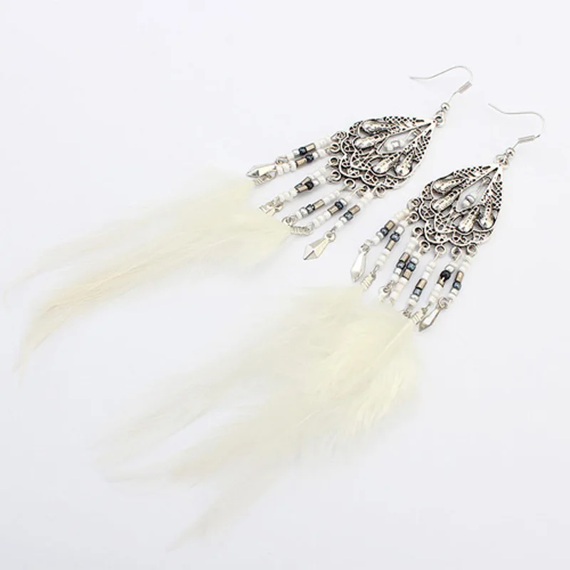 Женское винтажное длинное перо кисточка Find Me брендовые серьги подвески в стиле