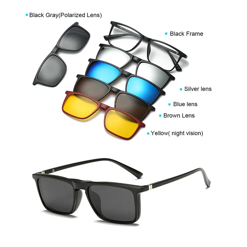 5 в 1 солнцезащитные очки с магнитными линзами клипсой|clip on sunglasses|sunglasses clipsunglasses clip
