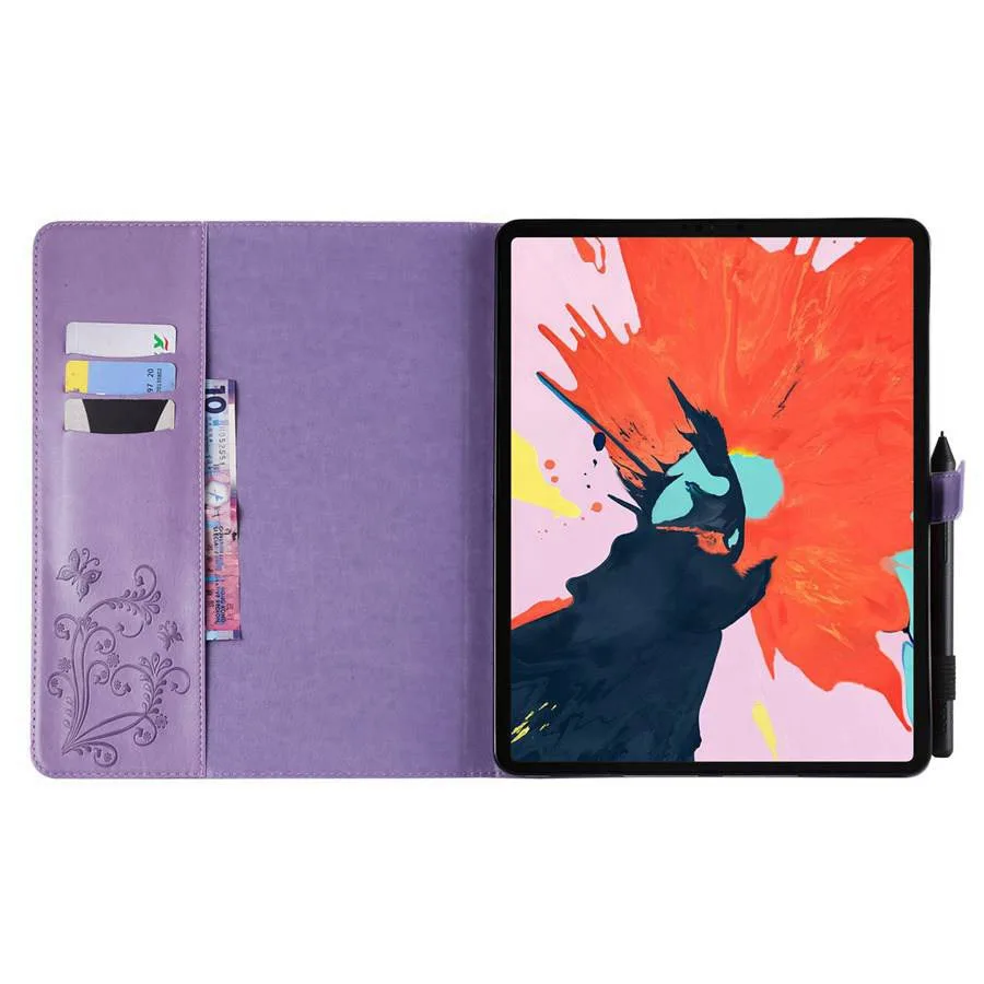 Тонкий чехол книжка из искусственной кожи с подставкой для iPad Pro 12 9 2018 тисненой