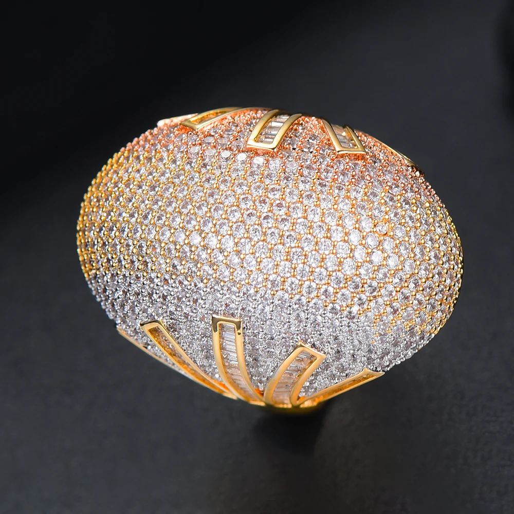 SISCATHY Luxury Flower Shell Geometric Cubic Zirconia Rings Engagement Dubai Naija Bridal Finger Rings Jewelry Addiction