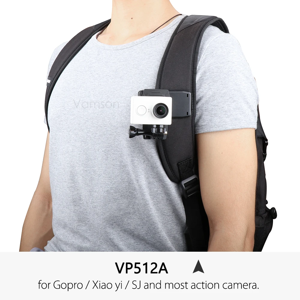 Vamson для Go Pro 8 аксессуары 360 градусов вращающийся зажим для GoPro Hero 8 7 6 5 4 3+ для Xiaomi yi для SJCAM для SJ4000 VP512