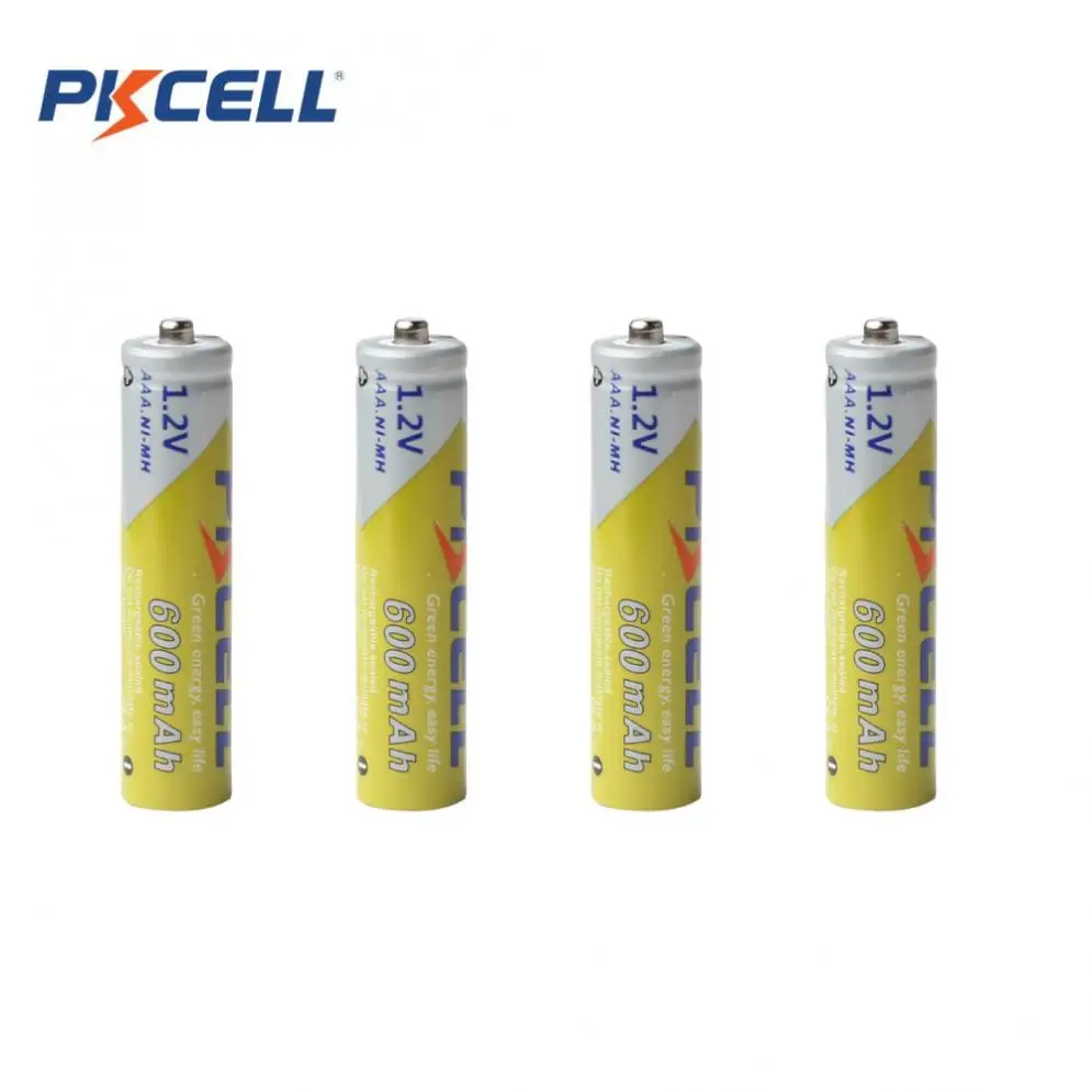 Аккумуляторные батареи Pkcell 4 шт./лот 1 2 в AAA Ni-MH 600 мАч набор аккумуляторов большой