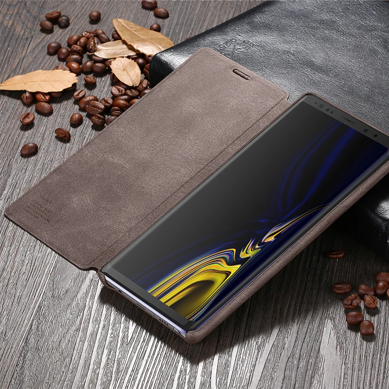 Чехол из высококачественной классической ретро-кожи X-Level Luxury Flip для Samsung Galaxy S8 S7 Edge S10e Plus Note 9 8 Note 7 5 Flip Cover On.