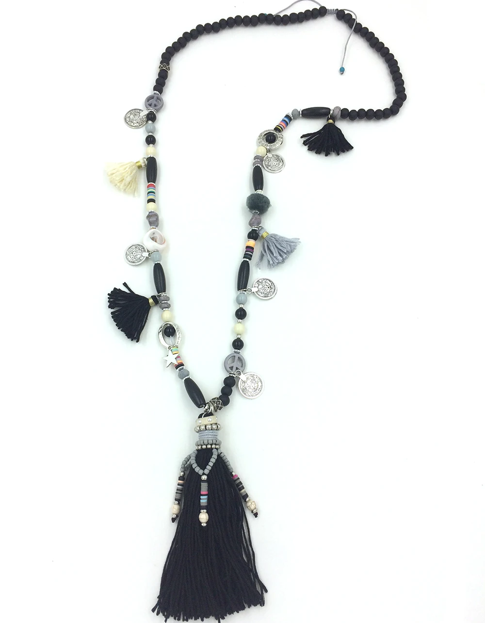 Бросился в богемном стиле Подвески древесина Maxi Цепочки и ожерелья ожерелье