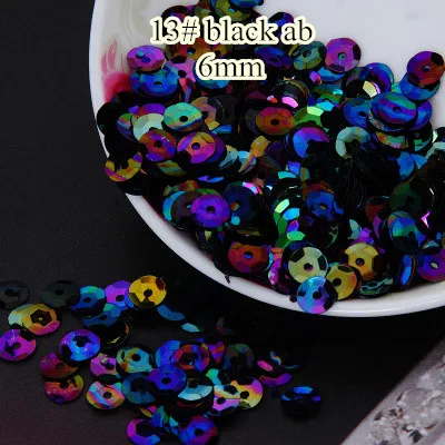 Свободные пайетки 40 г 6 мм чашки Круглые швейные украшения Artesanatos Acessorios Costura 13 # Black